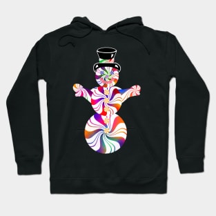 Cute Rainbow Peppermint Holiday Snowman Hoodie